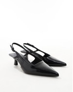 minimal slingback heel in black