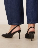 Wide Fit Spicy slingback stiletto mid shoes in black