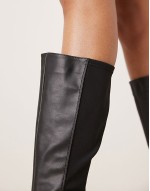 chunky knee boot in black