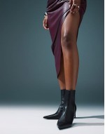 Rosalie kitten heel mid boots in black