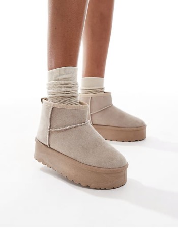 mini flatform boots in mushroom