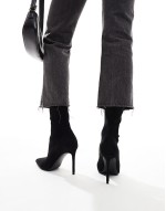 Evie high-heeled sock boots in black