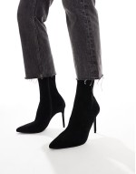 Evie high-heeled sock boots in black