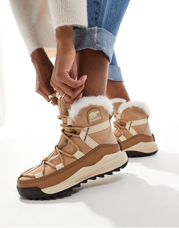 ONA RMX Glacy Plus WP waterproof fleece lined suede snow boots in canoe and sea salt