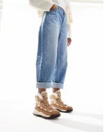 ONA RMX Glacy Plus WP waterproof fleece lined suede snow boots in canoe and sea salt
