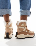 ONA RMX Glacy Plus WP waterproof fleece lined suede snow boots in canoe and sea salt