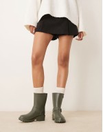 biker wellies in khaki