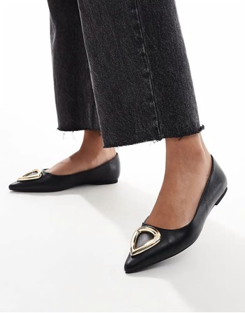 Lennox trim ballet in black