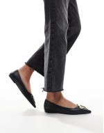 Lennox trim ballet in black