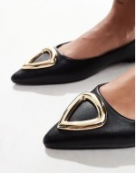 Lennox trim ballet in black