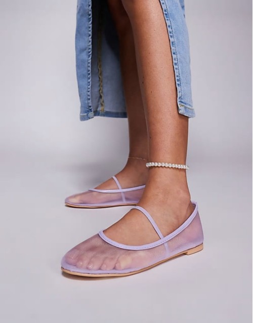 Twiggie ballet flat in mesh lilac