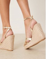 espadilles wedge heeled sandals in gold