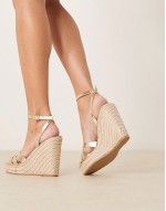 espadilles wedge heeled sandals in gold