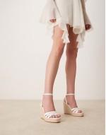 espadilles wedge heeled sandals in white