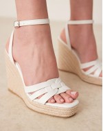 espadilles wedge heeled sandals in white