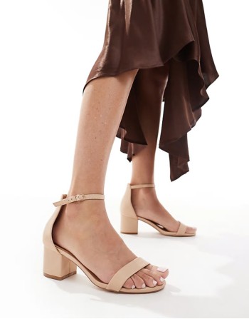 block heeled sandals in beige