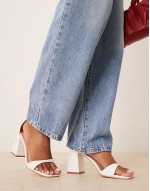 Niya mid block heeled sandals in white
