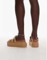 Big Discount Big Missile chunky flatform sandals in raffia natural